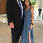 David's Bridal  Steel Blue Bridesmaid Dress Photo 1