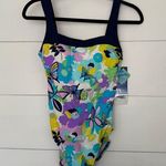 Gabar Women’s 8 Navy White Floral One Piece Swim New Photo 0