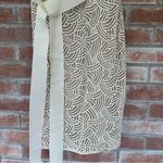 Tadashi Shoji One Shoulder Scalloped Embroidered Dress Women’s 4 Cream Elegant Photo 3