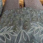 Papell Boutique  Beaded Elegant Gray Silk Jacket Photo 5