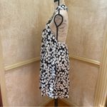 Mango  Black And White Floral Print Halterneck Swing Lightweight Dress Size 10 Photo 10