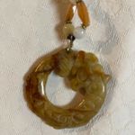 Vintage River Jade Carved Necklace & Earrings Photo 2