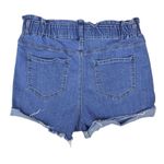 Altar'd State Paperbag High Rise Denim Shorts 29 Flip Raw Hem Medium Wash Photo 3