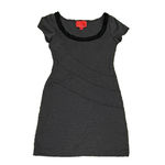 Zac Posen Z Spoke  Mini Dress Bodycon Gray Jersey Stretch Fringe Witchy Goth SZ4 Photo 4