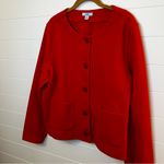 Croft & Barrow Vibrant Red Cardigan Blazer Large Buttons Pockets Holiday XL Photo 6