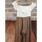 Luxxel  High-Low White & Tan‎ Romper - - Size Small Photo 1