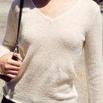 Brandy Melville  Andi V-Neck Sweater Lightweight Mohair Cream Women's OS NEW Photo 0