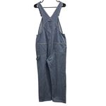 Gap  VTG Y2K Blue White Hickory Stripe Denim Overalls Railroad Workwear Utility Photo 3