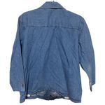VTG Bobbie Brooks Womens Shirt Jacket L Blue Denim Button Up Floral Embroidery Size L Photo 4
