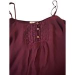 Tobi  M Cold Shoulder Lace Trim Blouse Maroon Flare Sleeve Boho Coquette Romantic Photo 14