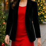 Olive & Oak  Black Velvet Blazer Photo 0
