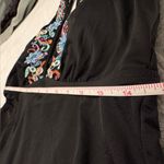 Apt. 9  Tankini - swim top - black with multi color floral embroidery - Medium Photo 11