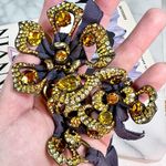 Lanvin Paris Lanvin Gold Plated Crystal Flower Necklace Photo 2