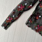Kimchi Blue  Women's Small Embroidered‎ Mesh Top Sheer Fairy Grunge Whimsigoth Photo 3