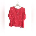 Falls Creek  Pink Floral Short Sleeve Blouse Size 2X Photo 1