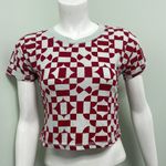 Free People  FP Movement geometric red short sleeve cropped tee size XS Photo 3