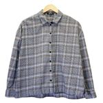 Madewell  Plaid Westlake Shirt Gray Plaid Flannel Size Medium Grunge Casual Boxy Photo 1