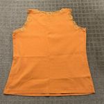 Karen Scott Y2K Retro  Sport Womens Tank Top Shirt Size Medium M Orange Lace Photo 8