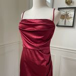 Windsor  Stretchy Ruby Red Burgundy Satin Slip Dress Gown M Photo 3