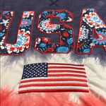 Simply Southern  USA medium embroidered red white & blue American flag sweatshirt Photo 4