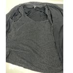 Onyx Nite Sparkly Open Front Cardigan Built-In Tank Metallic Black Party Top L Photo 9