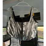 Poster Girl NWTs!!! Silver Corset Crop Top (size: 1X) Photo 0