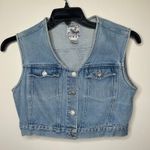 Vintage 90s 1990s Andrew’s Blues light wash 100% cotton denim vest Size M Photo 0