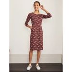 Boden Penny Dress Horse Print Sheath Pencil‎ Knee Length 3/4 Sleeve Red Size 6 Photo 1