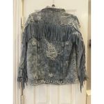 Fantastic Fawn Fantasic Fawn Distressed Acid Wash Jean Jacket Women S Thrashed Fringe Trucker Photo 3