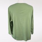 Classic Elements  Sage Green Embroidered Floral 3/4 Sleeve Top Large Photo 4