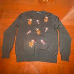 Victoria Harbour Black Christmas Sweater Sequin Gingerbread Candy Cane Size L Size L Photo 2