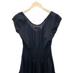 Laurie Felt Black Cap Sleeve Retro Midi Cotton Peasant Dress Women’s Size XXS Photo 3