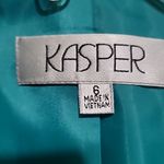 Kasper  Women Green Teal Tuxedo Style Blazer Size 6 Photo 5