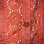 draper's & damon's Draper’s & Damon’s Orange Eyelet Grandmacore Country 3/4 Sleeve Cotton Jacket S Photo 8