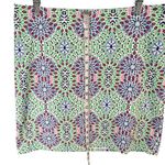 Talbots Skirt Womens 12 Green Blue Kaleidoscope Floral Lined Preppy Classic Boho Photo 7