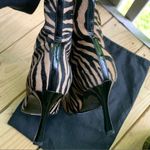 Versace GIANNI Iconic Y2K Zebra Ponyhair Stiletto Heel Ankle Boots EU 37 Photo 10