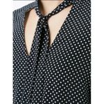 Alexis 💕💕 Noelle Polka-dot Tie-neck Slit Midi Dress ~ Navy Blue XS Photo 9