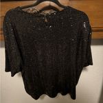 H&M  Black Sequin Oversized T-Shirt Photo 1