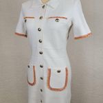 Maje - ivory white gold button front short sleeve mini blazer collard dress Photo 2