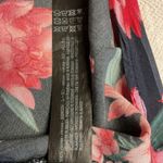 ZARA  Woman Blue Orange Floral Button Up Blouse‎ Size M Collared Flowy Semi Sheer Photo 8