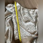 Free People NWT Mare Mare Animal Print One Shoulder Puff Sleeve Tie Blouse Small Photo 9