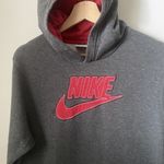 Nike  Vintage Stitched Spell Out Hoodie Youth XL Gray Pullover Women’s Small Med Photo 4