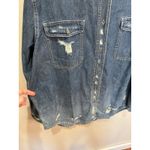 One Teaspoon Distressed Blue Everyday Classic Denim Top Sz XXL Photo 3