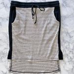 LA Made New Striped Ribbed Knit High-Low Hem Skirt Oatmeal Black Size XS Photo 7