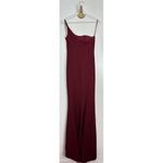 La Femme  One-Shoulder Jersey Gown in Burgundy Size US 6 Photo 2
