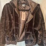 NWT Jolie & Joy Black Faux Fur Jacket | Women’s Size Medium Photo 0
