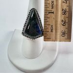 BLUE Fire Labradorite Genuine Stone 925 Sterling Silver Ring Photo 7