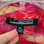 Linear Sheer Floral Art To Wear Button Front Shacket Pink Size XL Photo 3