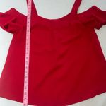 Alya  Women’s Top Red Cold Shoulder Short Sleeve Size Medium Photo 8
