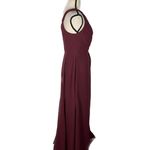 Azazie  Burgundy One Shoulder A-Line Bridesmaid Dress Women's Size C Photo 2